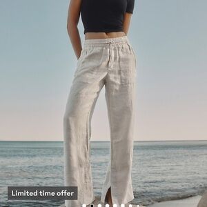 Athleta (iconic) Retreat Linen High Waisted Wide Leg Pant - Flax